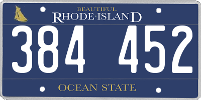 RI license plate 384452