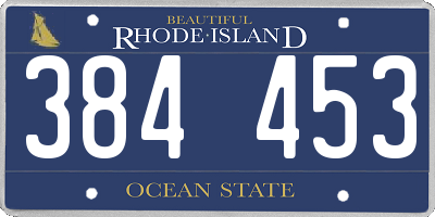 RI license plate 384453