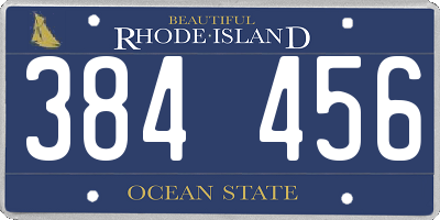 RI license plate 384456
