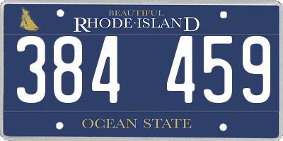RI license plate 384459