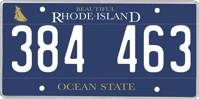 RI license plate 384463