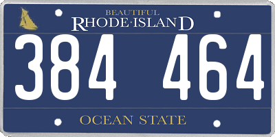 RI license plate 384464