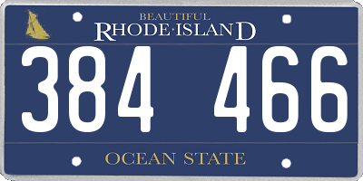 RI license plate 384466