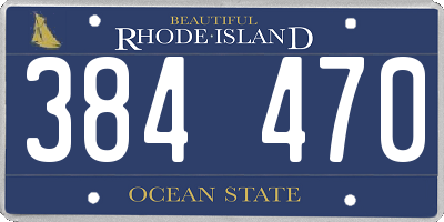 RI license plate 384470