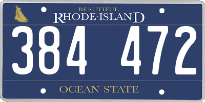 RI license plate 384472