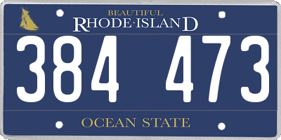 RI license plate 384473