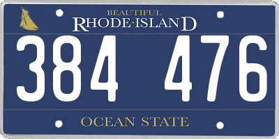 RI license plate 384476