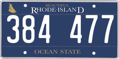 RI license plate 384477