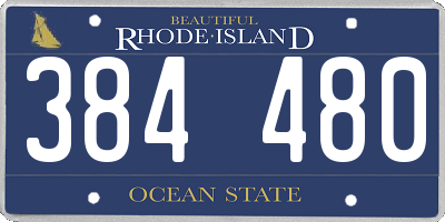 RI license plate 384480