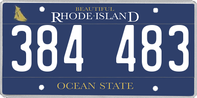 RI license plate 384483
