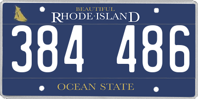 RI license plate 384486