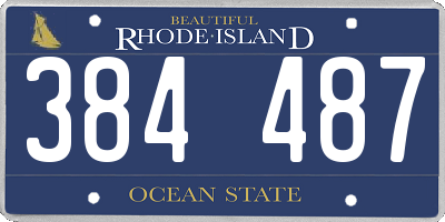 RI license plate 384487