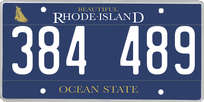RI license plate 384489