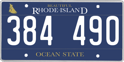 RI license plate 384490