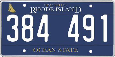 RI license plate 384491