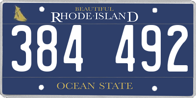 RI license plate 384492