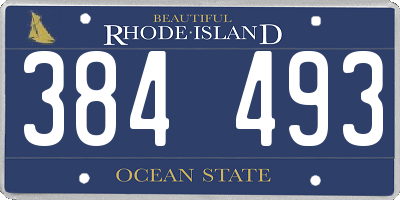 RI license plate 384493