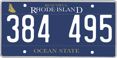 RI license plate 384495