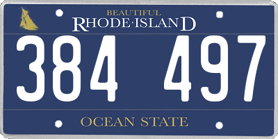 RI license plate 384497