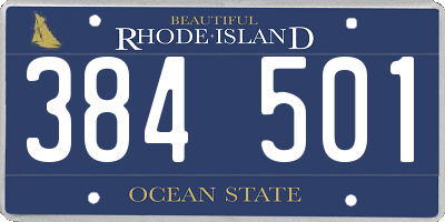 RI license plate 384501
