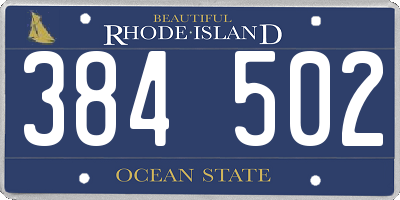 RI license plate 384502