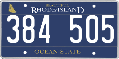 RI license plate 384505