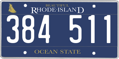 RI license plate 384511