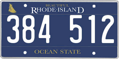 RI license plate 384512