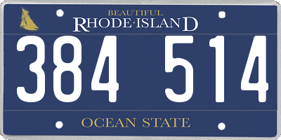 RI license plate 384514