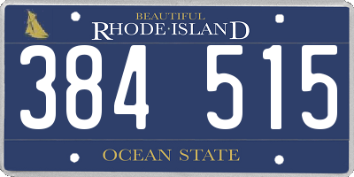 RI license plate 384515