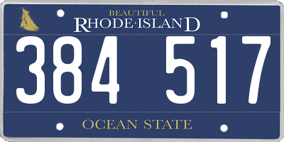 RI license plate 384517