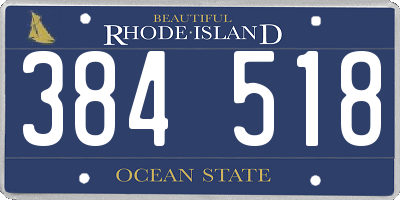 RI license plate 384518