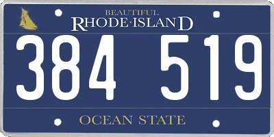 RI license plate 384519