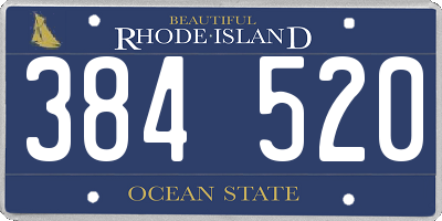 RI license plate 384520