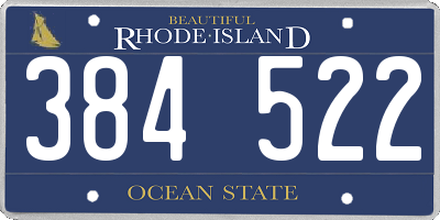 RI license plate 384522