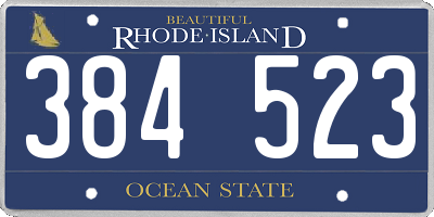 RI license plate 384523