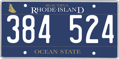 RI license plate 384524