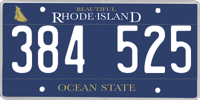RI license plate 384525