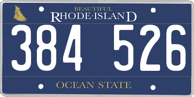 RI license plate 384526