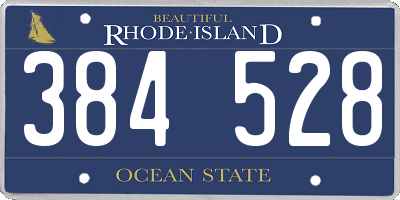 RI license plate 384528