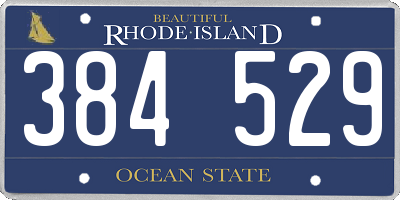 RI license plate 384529
