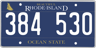 RI license plate 384530