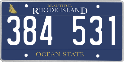 RI license plate 384531