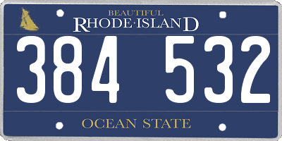 RI license plate 384532