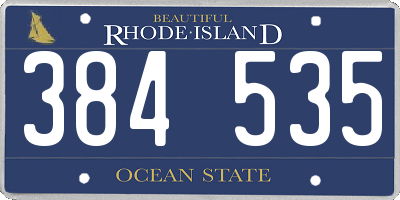 RI license plate 384535
