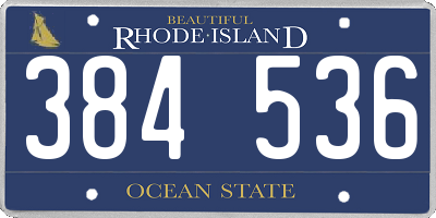 RI license plate 384536