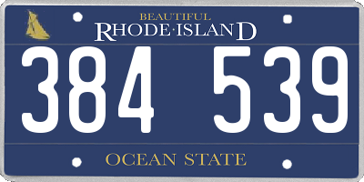 RI license plate 384539