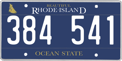 RI license plate 384541