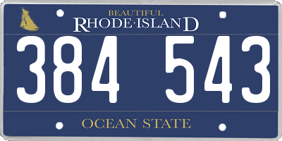 RI license plate 384543