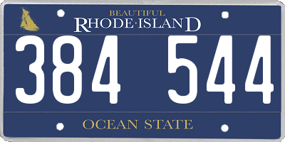 RI license plate 384544